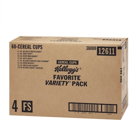 Kelloggs Favorite Variety Cereal Pack 1.91 oz., PK60 3800012611
